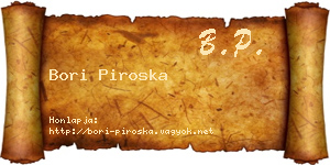 Bori Piroska névjegykártya