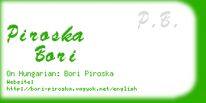 piroska bori business card